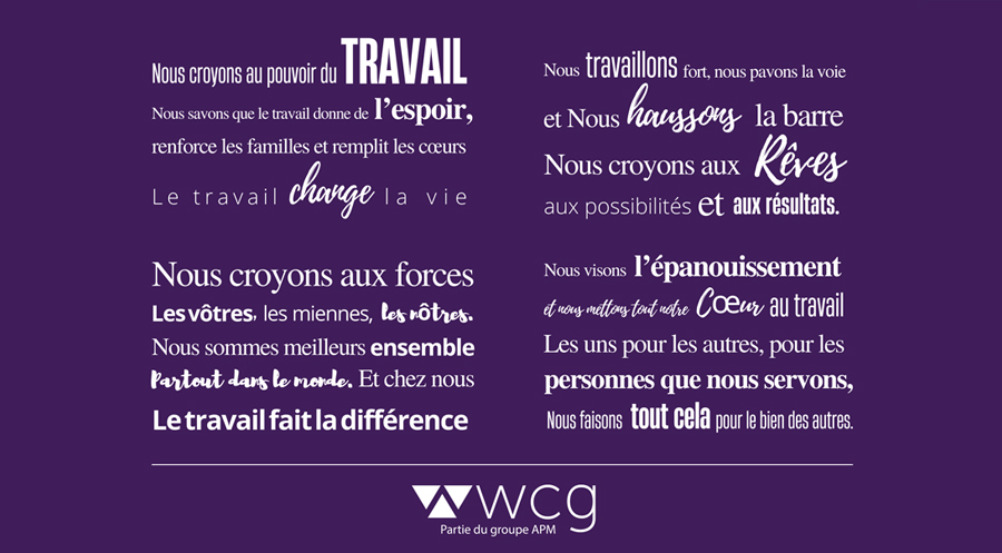 Image showcasing WCG core values.